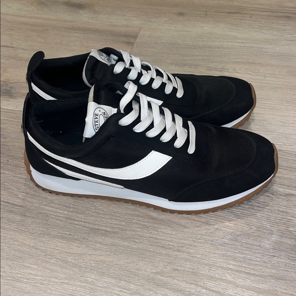 Steve Madden DENNEY Ladies Black Multi Sneakers 10 black white - Picture 2 of 9